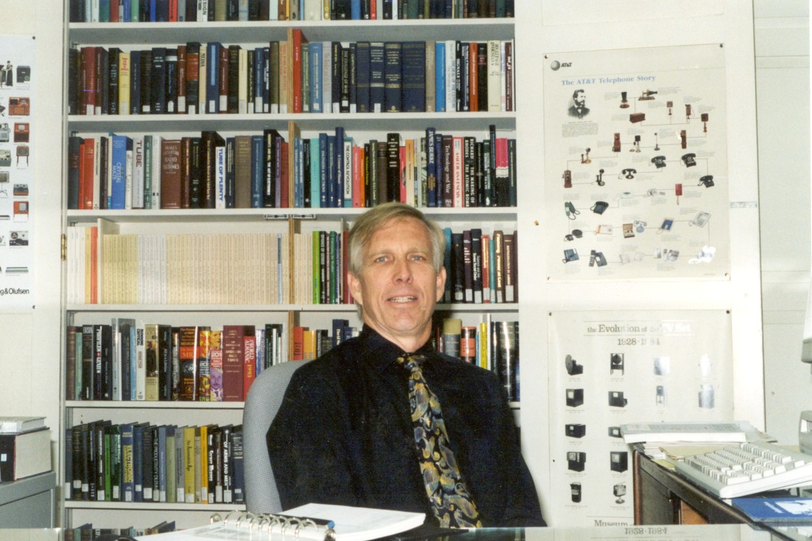 Frederick Nebeker in his office at the IEEE History Center
