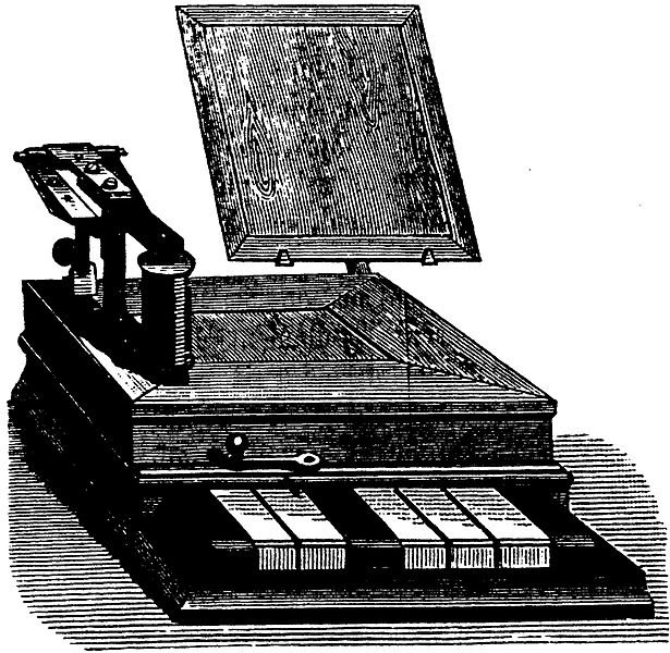 File:Telegraph Transmission Speed Emile Baudot five keys telegraph keyboard.jpg