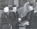 Weber with various men at Brooklyn Polytechnic ceremony