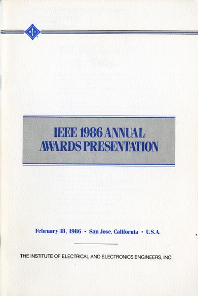 File:IEEE awards 1986 - cover.jpg