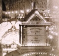 Photo credit: Richard Warren Lipack / Wikimedia Commons. Westinghouse Corporation Tesla based Polyphase A.C. electric light display shown in foreground dominating Edison-Thomson General Electric Company D.C. / direct current based electric lighting display at the 1893 Chicago World’s Fair.