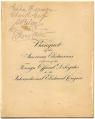 Photo credit: Richard Warren Lipack / Wikimedia Commons. Table card obverse reads: "Banquet by the American Electricians in honor of the Foreign Official Delegates to the International Electrical Congress" held at The Grand Pacific Hotel, Chicago, Illinois on 24 August 1893. Signatories include General Electric co-founders Elihu Thomson and Thomas A. Edison. Event occurred as Tesla Polyphase A.C. electrical system was introduced at 1893 Chicago Columbian Expo as effort to aid D.C. direct current faction cause in face of new Tesla Polyphase A.C. system soon to supplant it.